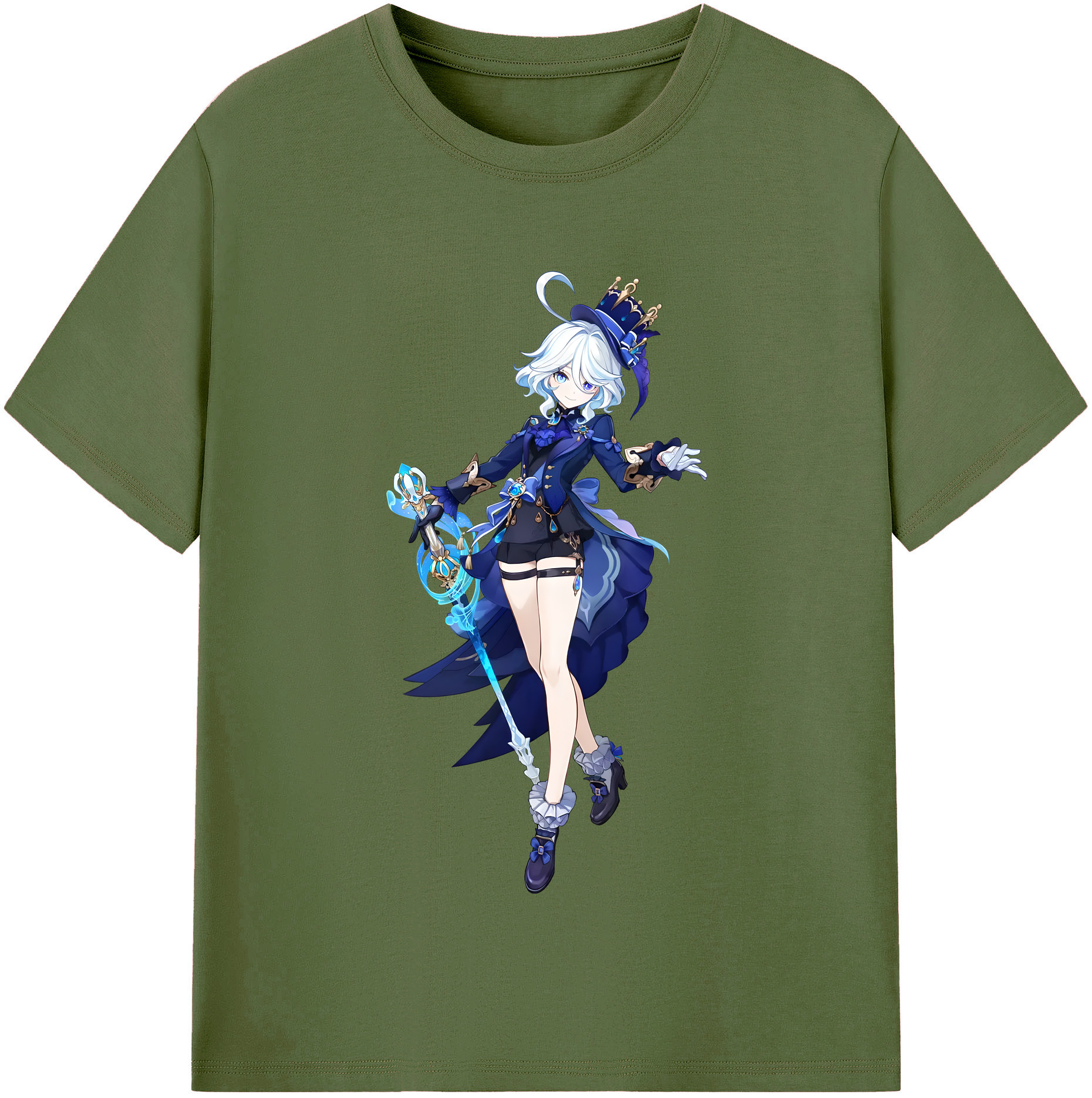 げんし神 フリーナ genshin Furina 綿100％半袖Tシャツ（フロントプリント）
